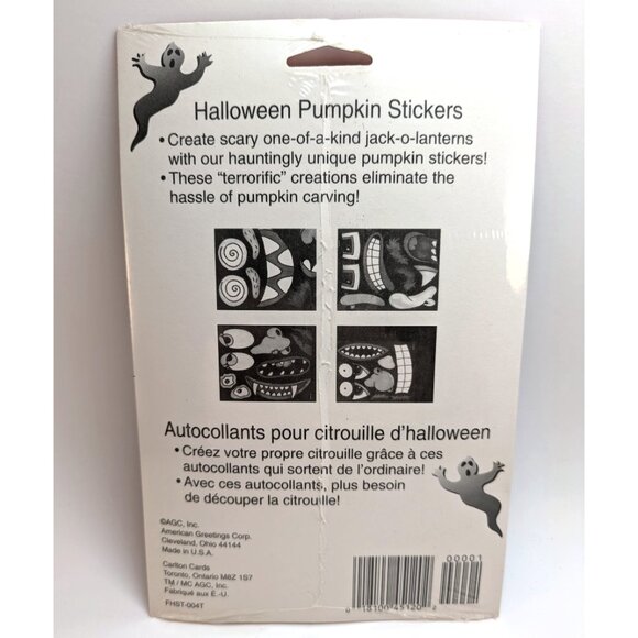 VTG 90s Halloween Pumpkin Stickers 4 Sheets Jack O Lantern Carving Collectible - Picture 2 of 3